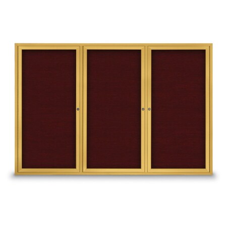 United Visual Products 30"x36" 1-Door Enclosed Outdoor Letterboard, Burgundy/Gold Alum UV1166DSD3036-GOLD-BURGUN